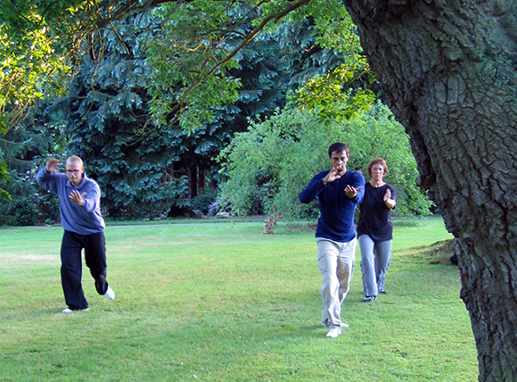 Tai Chi is trained outdoors